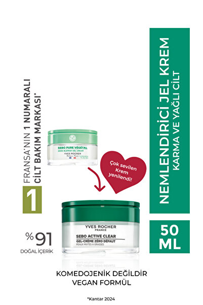 Yves Rocher Karma ve Yağlı Ciltler İçin Gözenek Sıkılaştırıcı ve Nemlendirici...