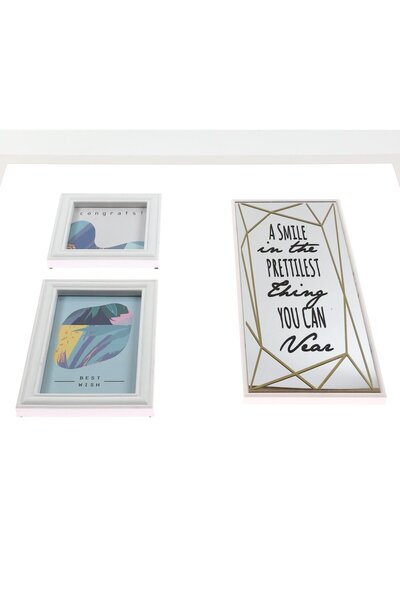 Others Photo Frame DL2879, Rectangular, 33.5 x 28.5 cm, Collage Type, White, Plastic