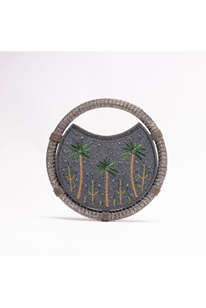 crystalicious Paloma Eco-Luxe Bag Handcrafted Vegan Elegance with Wooden Bead Embellishments