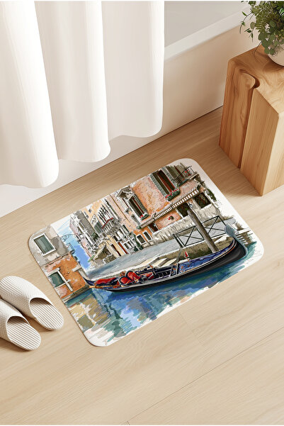 Homiko Venice Patterned Door - Bathroom Front Mat 60X80Cm