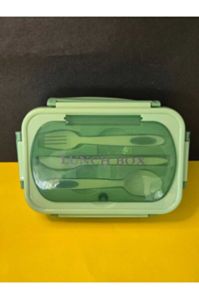sisus Lunch Box Lunch Bag Steel 2 Compartments with Lockable Lid Lunch Bag Green 22.5 X 16 cm