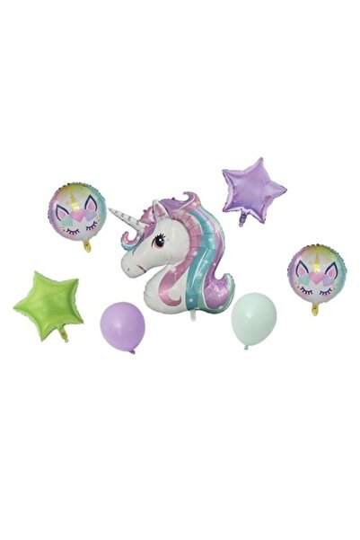 ANTBRO Set 8 baloane de petrecere din folie metalizata cu model unicorn