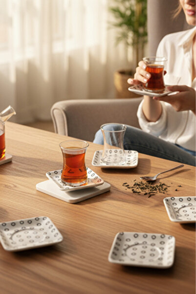 Keramika Full Keyf Glass Tea Set 12 Pieces for 6 People