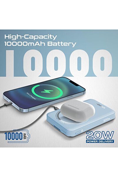 Promate Power Bank 3-in-1 10000mAh Wireless MagSafe 15W Charger