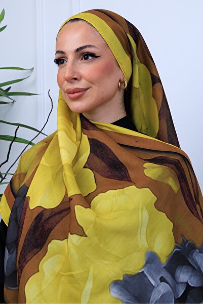 49eyşanipek MODERN SULUBOYA ÇİÇEK DESENLİ DİJİTAL SOFT ŞAL