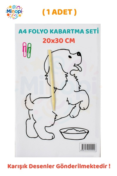 Minopi 1 Paket Alüminyum Folyo Kabartma Seti 20x30 cm Karışık Desenler Alimin...