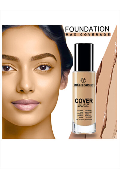 TOUCH FACTOR COVER MAX Liquid Foundation, Matte & Poreless, Full Coverage And Blendable, Normal To Oily