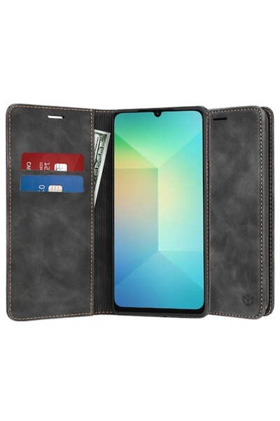 Danex Husă de protecție pentru Samsung Galaxy A06, A42, piele, culoare închis...