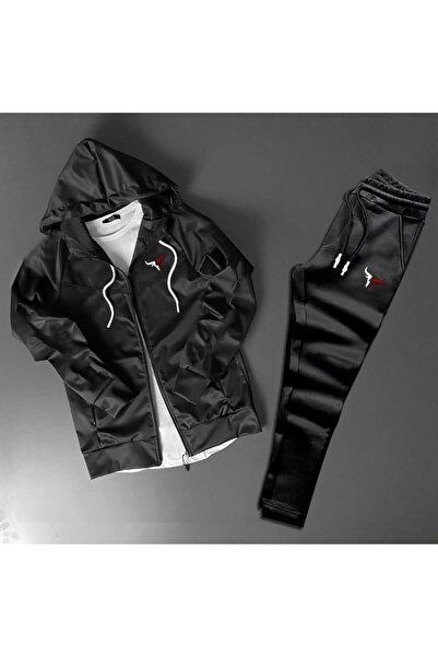 ByFourMan Unisex Bull Printed Zippered Stand Collar Gray Black Scuba Suit