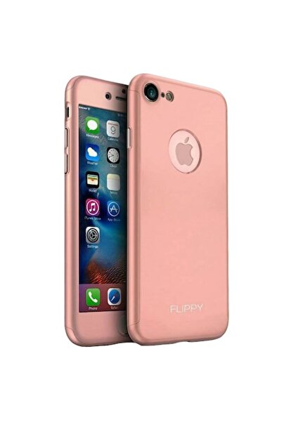 Danex Premium Full Cover 360 Case for Apple iPhone 8, Rose Gold with Glass Screen Protector Included