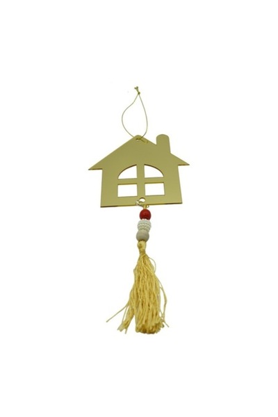 Danex Ornament brad, Casa, Auriu, Lucios, 10*25CM, Acril, Interior/ Exterior