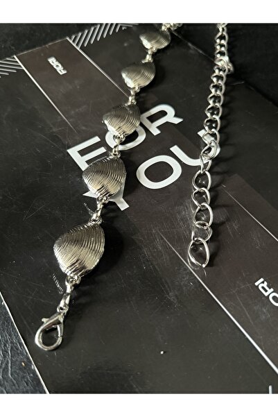 Fiori Seashell Silver Detailed Women's Waist Chain Waist Belt,Dress Belt,Skirt Belt,Pants Belt