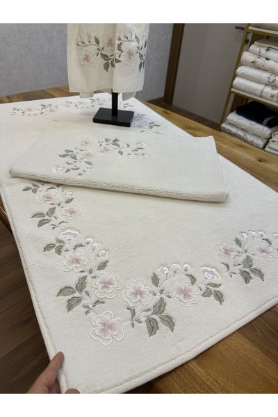 incisecrethome Вишитий 100% бавовняний килим і килимок – з нековзною підошвою.// Ванна кімната і вітальня 3 ШТУКИ 70*120