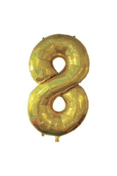 ANTBRO Μπαλόνι πάρτι Antbro® Foil Μεταλλικό Αρ. 8 Χρυσό Ολογραφικό, 110εκ.