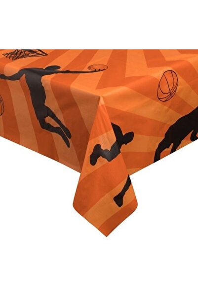 ANTBRO ® Plastic Orange Tablecloth with Basketball Design – 180x120 cm