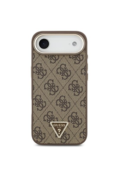 Danex High-Protection Case for iPhone 17 Air - Hardcase 4G Triangle Logo N33, Faux Leather, Deep Brown