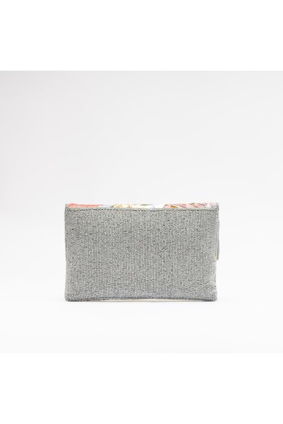 crystalicious Renee Floral Handcrafted Beaded Golden Clutch Brown Bag Elegance for Every Occasion Day to Night