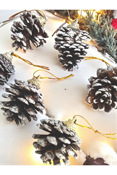 Armada 6 τεμάχια Πραγματικό Χριστουγεννιάτικο Δέντρο και Στολίδι – Εφέ χιονιού (4 εκ.)