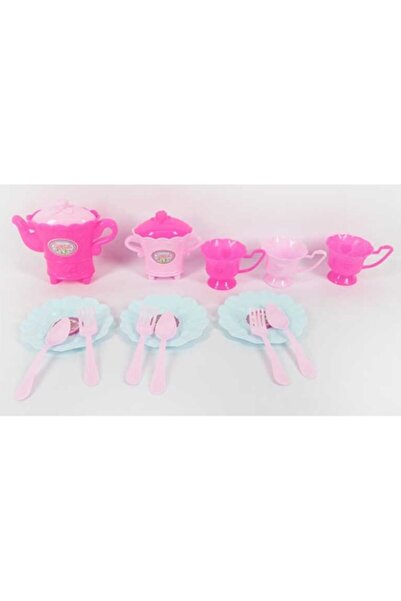 The Toy Set de ceai pentru copii, accesorii de bucatarie 15 x 7 x 15 (cm), Roz + Albastru