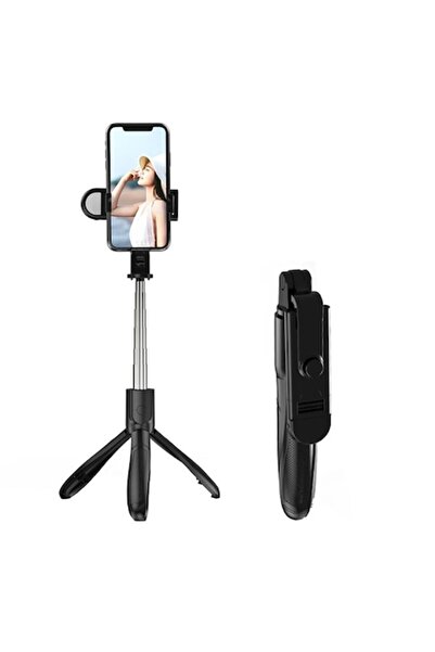 Danex Selfie Stick cu Telecomanda si Lumina LED, Sleep Mode, 70cm, H46, Silicon Flex, Deep Dark