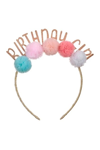 ANTBRO Bandă de perucă Antbro® pentru petrecere cu pompon colorat și mesajul „Birthday Girl”