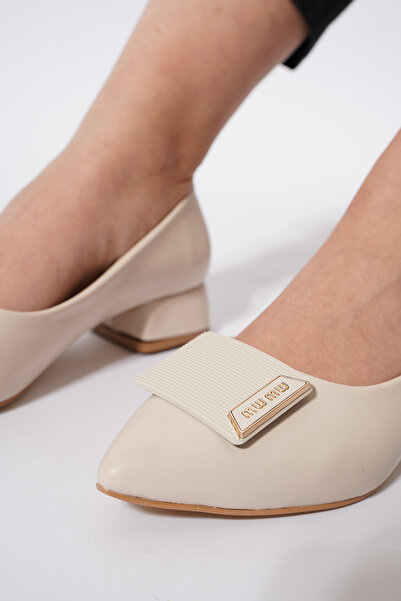 Himushe Cekav Mw Tokalı Ökçeli Kadın Babet Bej Cilt