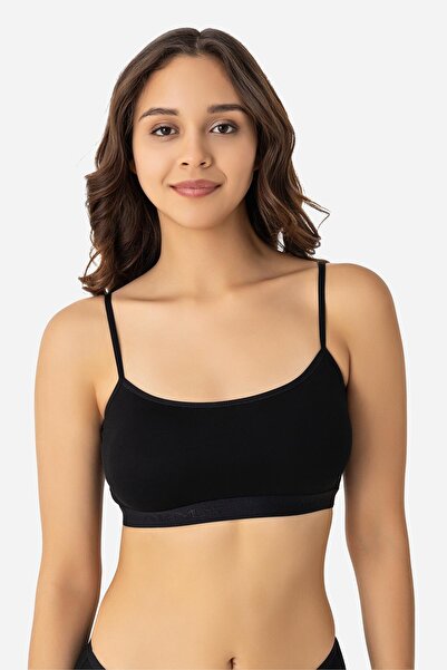 Arma Yıldız Women's Bamboo Rope Strap Bustier with Removable Pads Black 3-Pack