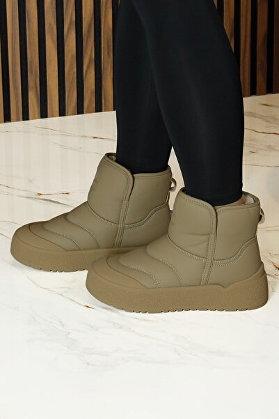 Erkan Saçmacı Camel Vegan Kürk Astarlı Yuvarlak Burun Günlük Bot