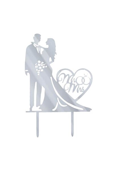 ANTBRO Decor acrilic pentru tort de nuntă, model cuplu, 13,5x17,5 cm, Antbro®