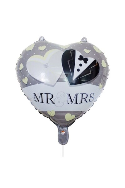 ANTBRO Balon pentru petrecere de nuntă Antbro®, model Mr & Mrs în formă de in...