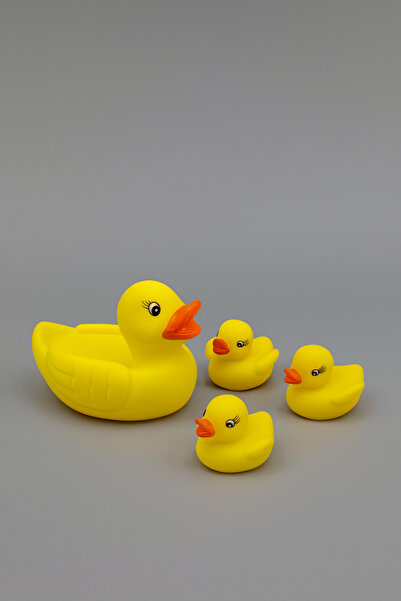 BEYZANA Ördek 4'lü Yavrulu Sesli Banyo Oyuncağı Seti Ördek Ailesi