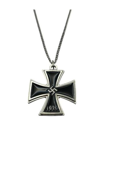 Herşey Nota Siyah 1939 Demir Haç Madalyası Figürlü Unisex Kolye – 60 cm Zinci...