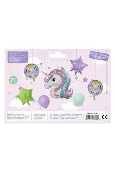 ANTBRO Set 8 baloane de petrecere din folie metalizata cu model unicorn