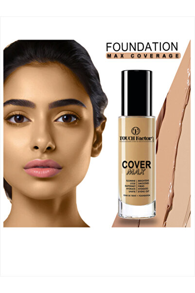 TOUCH FACTOR COVER MAX Liquid Foundation, Matte & Poreless, Full Coverage And Blendable, Normal To Oily