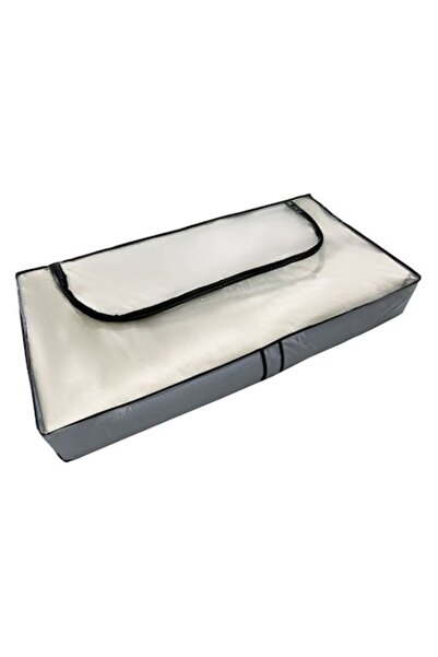 ANTBRO Husă de depozitare cu fermoar și fereastră Antbro®, ideală pentru haine, paltoane, pături, gri, 100x50x15cm