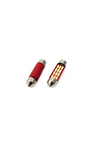 AMIO Set de becuri auto LED CANBUS compatibile cu sofit C5W 12 SMD 39mm Alb 1...