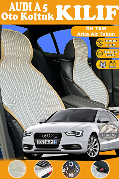 STS Oto Aksesuar غطاء مقعد سيارة أودي A5 متوافق مع سلسلة بريستيج البيج من الق...