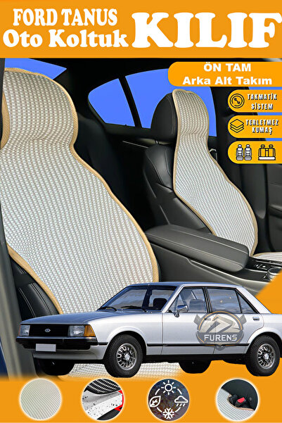 STS Oto Aksesuar غطاء مقعد سيارة من القماش المنسوج متوافق مع فورد تانوس، سلسل...