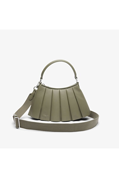 Lacoste Small Lenglen Kadın Deri Haki Omuz Çantası