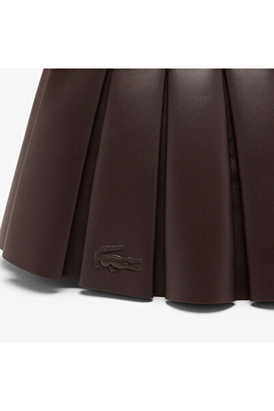 Lacoste Small Lenglen Women's Leather Dark Brown Shoulder Bag