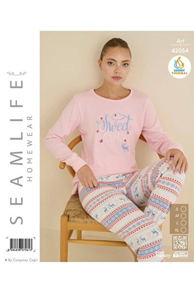 ROYAM Seamlife Kadın Kışlık Termal Uzun Kollu Pijama Takımı