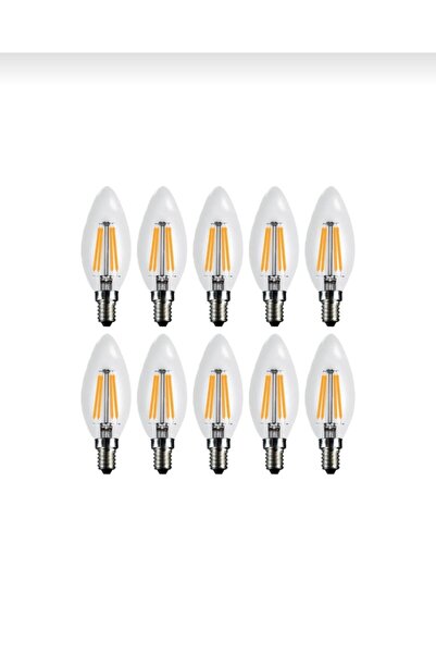 Osaka Light 10'Lu 4w 6500k Beyaz Işık E14 Duylu 435 Lümen Flamanlı Şeffaf Led...