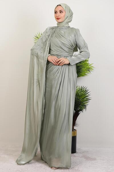 GİYZAMİLA Βραδινό φόρεμα İlkin Yoryo Mint