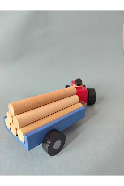 NaturBabyKids Ahşap Oyuncak Traktör ve Römork
