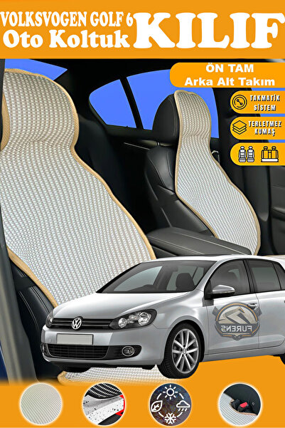 STS Oto Aksesuar غطاء مقعد سيارة فولكس فاجن جولف 6 متوافق مع سلسلة بريستيج ال...