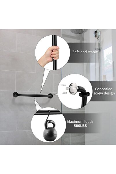 GENERAL Oil-Rubbed Stainless Steel 16-Inch Shower Grab Bar