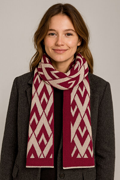 Sebir Moda Πλεκτό κασκόλ με σχέδιο V