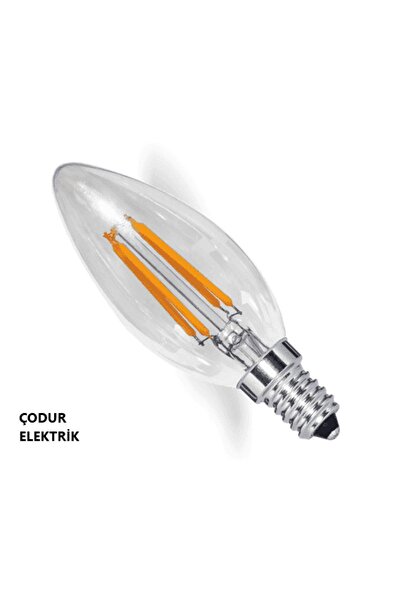 Osaka Light 10'Lu 6w E14 Duylu 2700k Sarı Işık 780lm Led Flemanlı Şeffaf Mum Buji Ampul