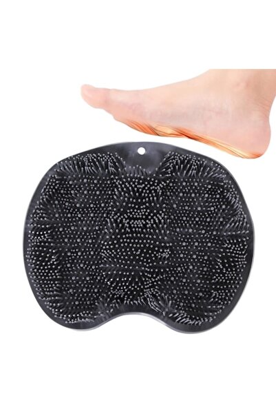 OEM Silicone Anti-Slip Shower Mat for Feet Washing, Massaging, Black, 25x30cm
