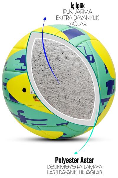 Telvesse VT800 Spike Voleybol Topu Yumuşak Doku Semi-Pro İç-Dış Mekan Soft Touch 300 g No:5